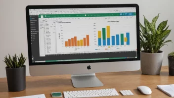 En datamaskin som viser en regneark med tall og diagrammer