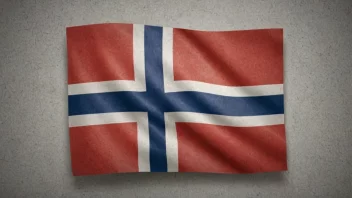 Et bilde av en varemerkesymbol med en norsk flagg i bakgrunnen, som representerer konseptet varmerke på norsk språk.