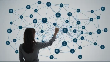 En person foran et nettverksdiagram