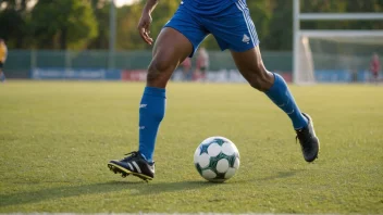 En fotballspiller som viser fremragende dribleteknikk.