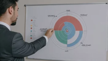 En forretningsperson som analyserer en graf med et mål for målmarkedet