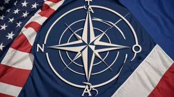 NATO-logoen, som representerer Den nordatlantiske traktats organisasjon.