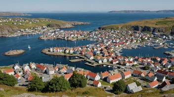 Flyfoto av Skudeneshavn, en sjarmerende kystby i Norge.