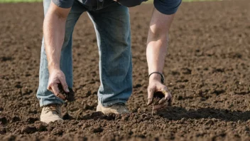 En bonde eller landbruksarbeider som såer frø eller planter avlinger i et jorde.