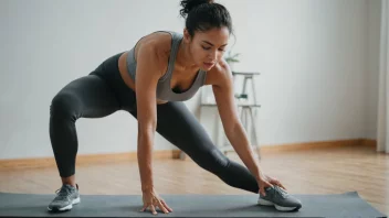 En person som strekker seg, med en bakgrunn fra trening