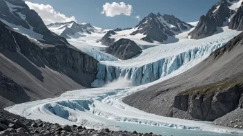 Iserosjon i et fjellandskap