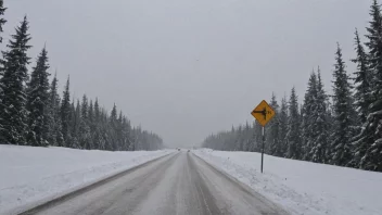 En snødekt vei med et skilt som indikerer at den er uveiselig