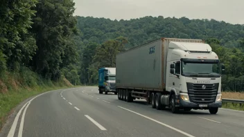 En lastebil som transporterer en stor lasteboks på veien