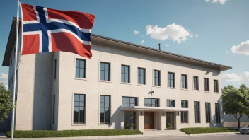 Et bilde av en norsk ambassadebygning i et fremmed land.