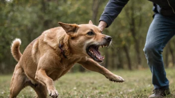 En hund angriper en person