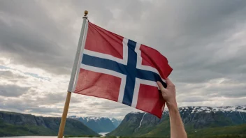 En person holder stolt et norsk flagg, symboliserer deres integrasjon i norsk samfunn.