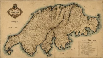 Et historisk bilde av en norsk fogdembede-bygning eller et kart over Norge med fogdembeder merket