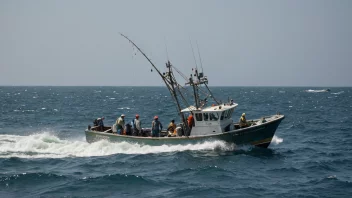 En fiskebåt på havet med en stor fangst