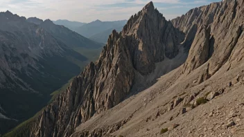 Et fjellberglandskap med bratte og steinete terreng