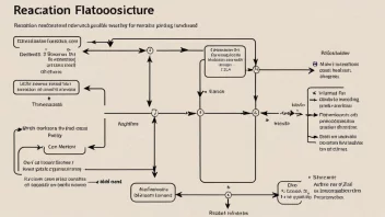 En illustrasjon av en reaksjonsprosedyre, med piler og flytdiagrammer som viser trinnene involvert.