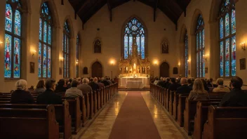 En fredelig aftenmesse i en vakker kirke.