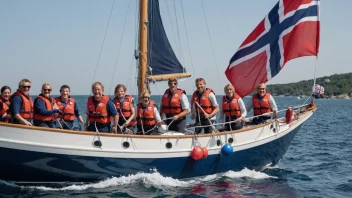 En seilbåt med norsk flagg, som symboliserer Norges Seilsportforbund