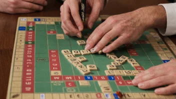 Et Scrabble-spill i gang med spillere som danner ord på brettet.