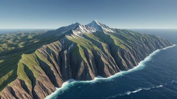 En undervannsrygg, også kjent som en undersjøisk fjellkjede.