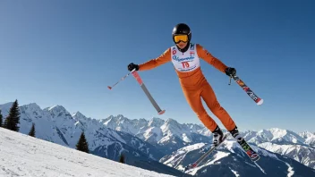 En skihopper i aksjon, flygende gjennom luften med presisjon og ferdighet.