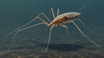 En vannløper (Gerridae) på vannoverflaten.