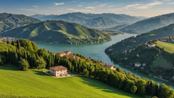 Et vakkert landskap av Lombardia, Italia.