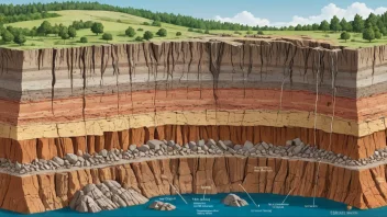 En geologisk tverrsnitt som illustrerer prinsippene for stratigrafi.