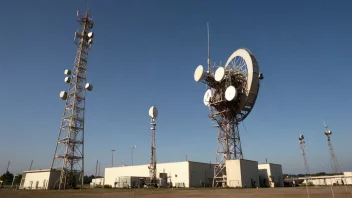 En senderstasjon med antenner og sendeutstyr