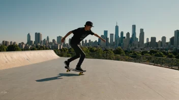 En skateboarder som utfører et triks i en skatepark