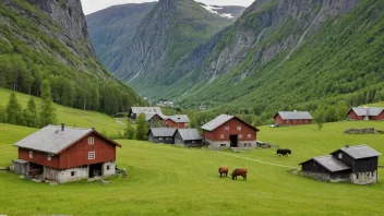 En idyllisk høyfjellsgård i Norge