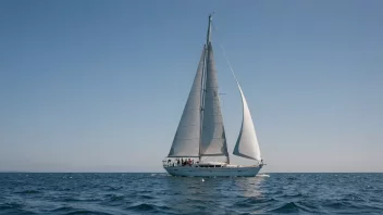 En seilbåt seiler på havet en solfylt dag