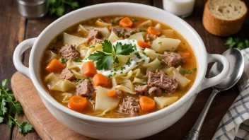 En deilig og næringsrik bolle med norsk kålsuppe.