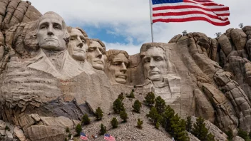 Et bilde av Mount Rushmore, et kjent landemerke i SørDakota.