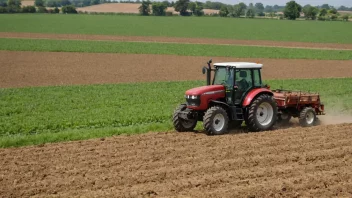 Et bilde av en traktor i et jorde, som representerer jordbrukspraksis.