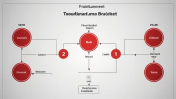 En illustrasjon av en fotballturneringsbrakett med et fremhevet startpunkt.