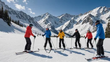 En skileksjon i gang på et fjell.