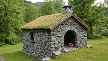 En tradisjonell norsk steinovn, ofte brukt til baking og matlaging.