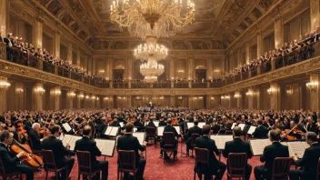 En klassisk musikkonsert i Wien, som viser byens rike musikalske arv.