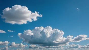 Et fredelig landskap med en lys blå himmel og noen hvite skyer, som fremkaller en følelse av ro og fred.