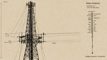 En illustrasjon av en radioantenne med en bildetekst som beskriver dens emitterkapasitet.