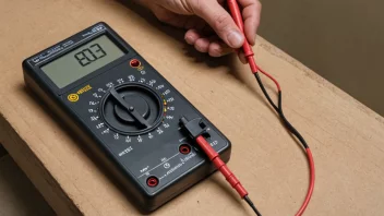 En illustrasjon av en resistansetærskel med en multimeter som måler motstanden.