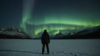 En person fra Finnmark, Norge, stående i et vinterlandskap.