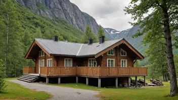 Et tradisjonelt norsk fjellhus med en unik arkitektonisk stil.