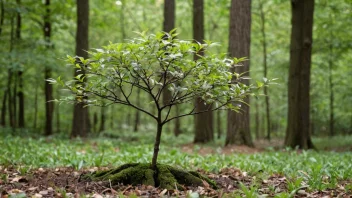 Et småtre som vokser i en hage eller skog.