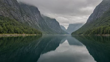 En vakker og rolig fjord i Norge