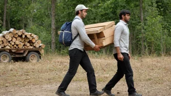 En person som bruker en båra for å bære en tung last