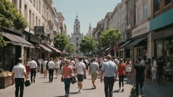 En travel gjennomgangsgate med en klar sti for mennesker å gå gjennom.