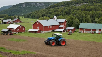 En gård med en gårdsdriftsavdeling, som er en avdeling som driver med gårdsdrift og vedlikehold.