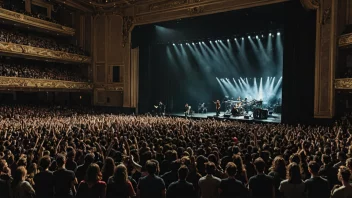 En rockkonsert med et band som spiller på scenen.