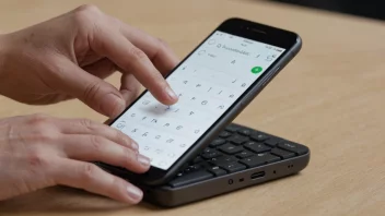 En person som skriver på et virtuelt tastatur på en smarttelefon-skjerm